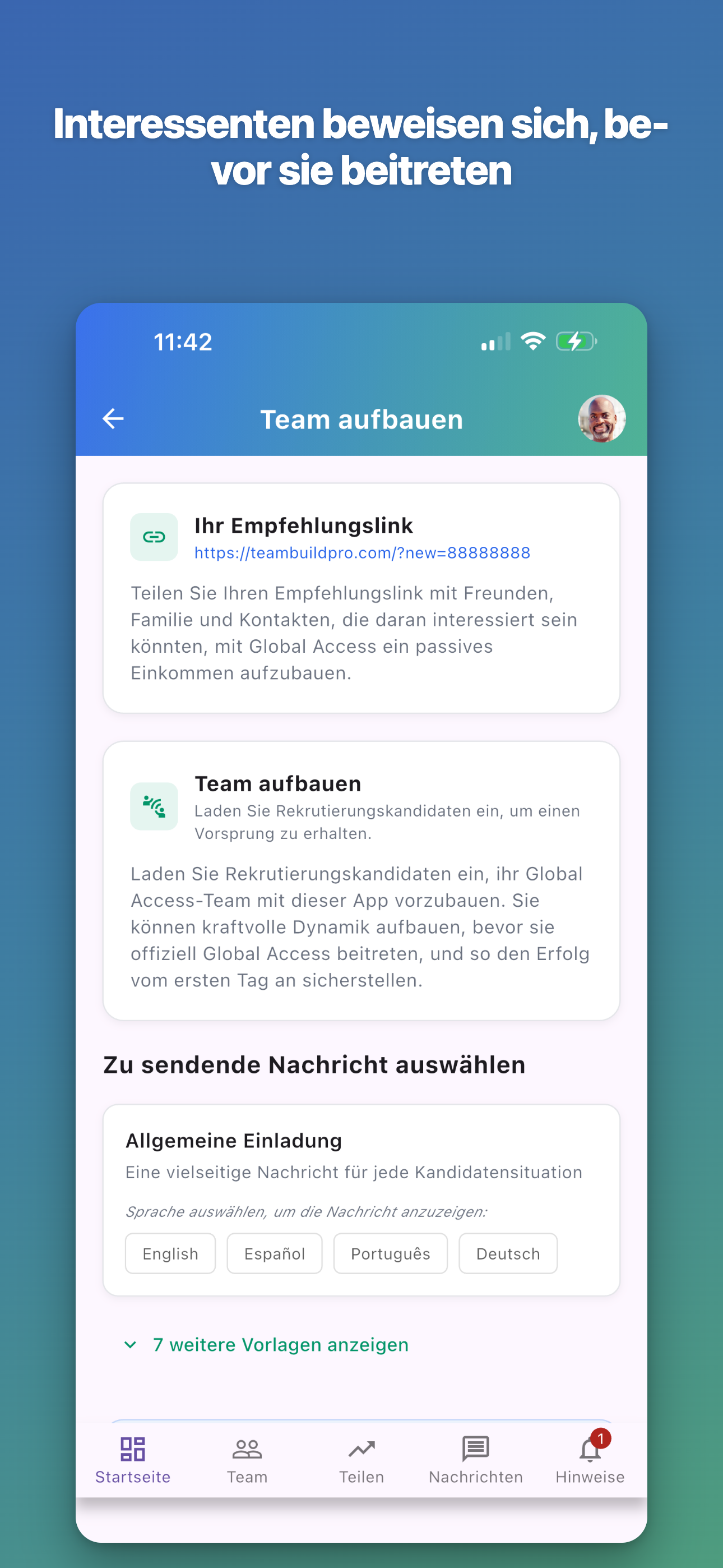 Interessenten beweisen sich, bevor sie beitreten