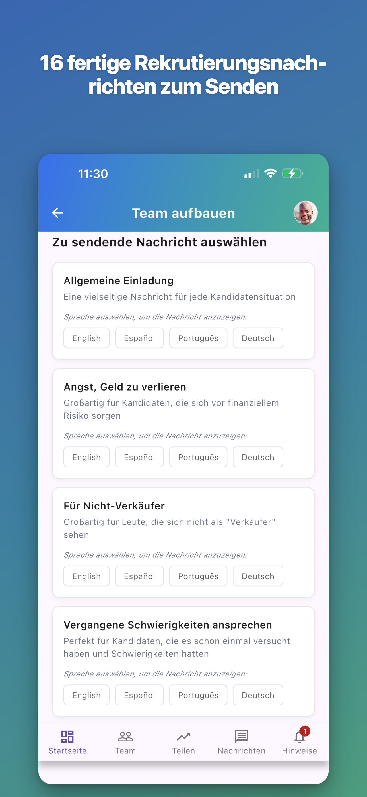 16 fertige Rekrutierungsnachrichten zum Senden