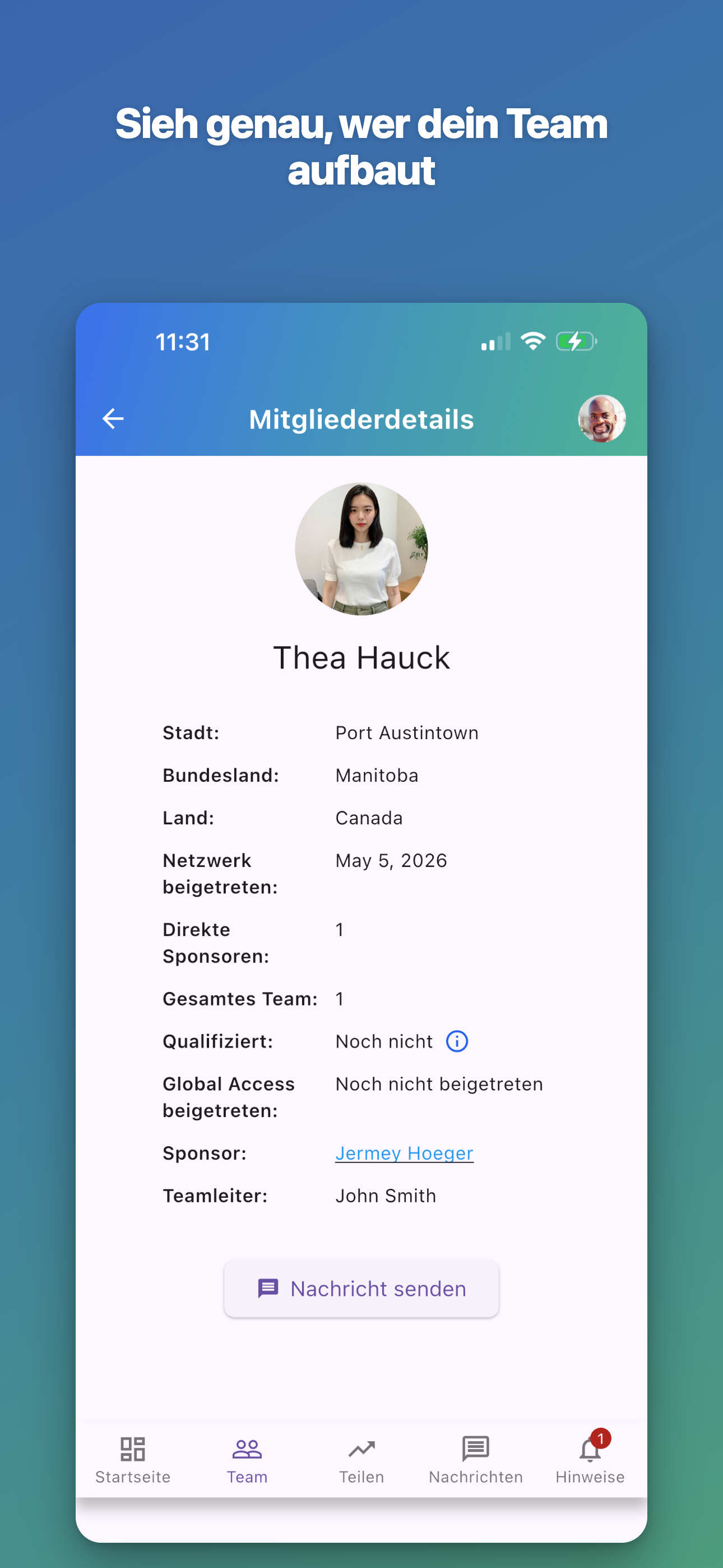 Sieh genau, wer dein Team aufbaut